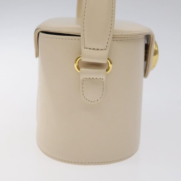 GIVENCHY Hand Bag Leather Beige Gold Auth - Picture 5 of 16